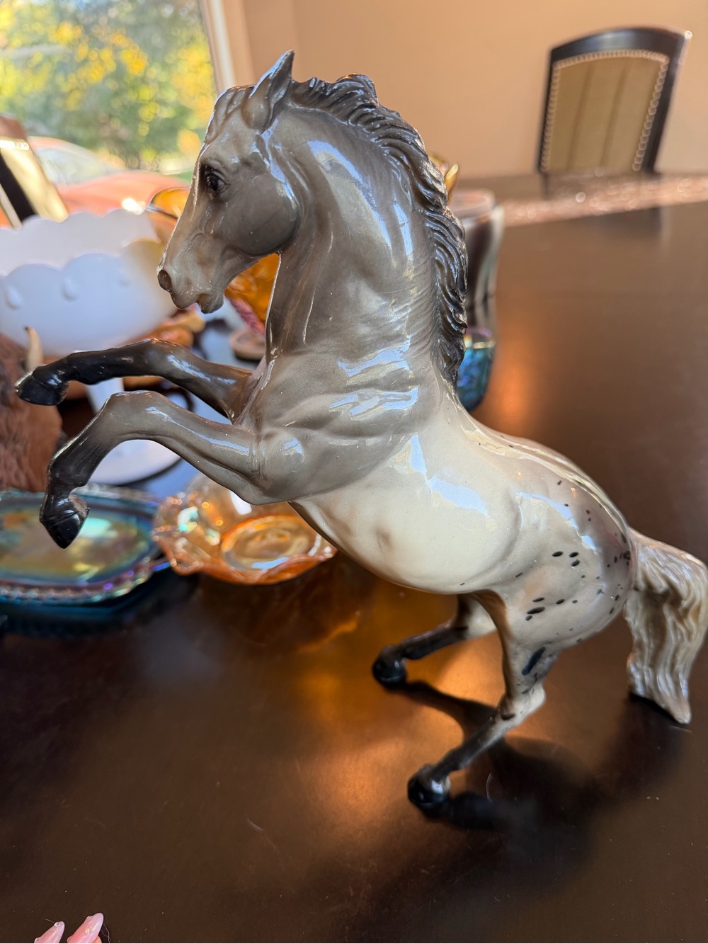 Vintage 1961-67 Breyer #32 King Fighting Stallion Glossy Gray Appaloosa Horse